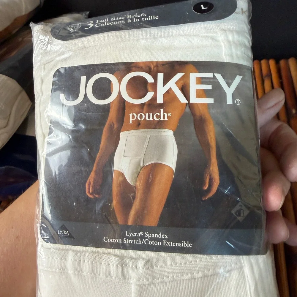 Vintage 1999 Jockey Pouch Mens 3 Pack Full Rise Briefs Large Tighty Whities 4395